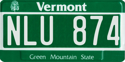 VT license plate NLU874