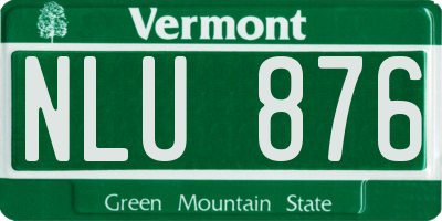 VT license plate NLU876
