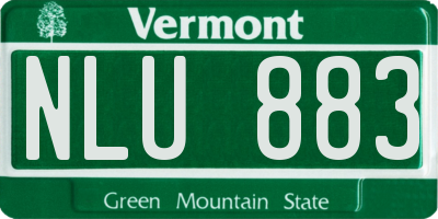 VT license plate NLU883