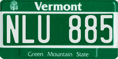 VT license plate NLU885