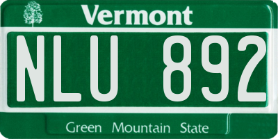 VT license plate NLU892