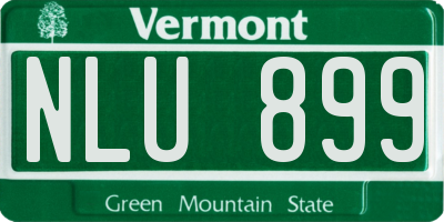 VT license plate NLU899