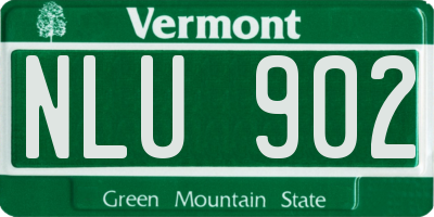 VT license plate NLU902