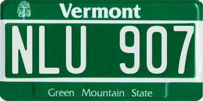 VT license plate NLU907