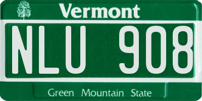 VT license plate NLU908