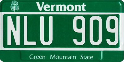 VT license plate NLU909