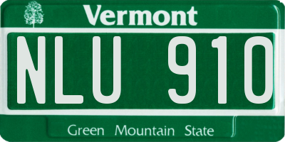 VT license plate NLU910