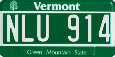 VT license plate NLU914