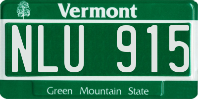 VT license plate NLU915