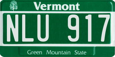VT license plate NLU917