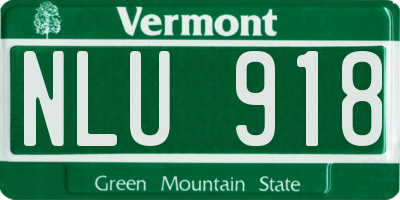 VT license plate NLU918