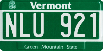 VT license plate NLU921