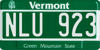 VT license plate NLU923