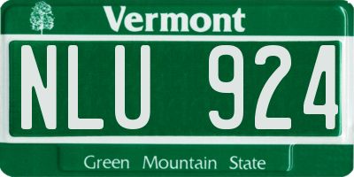 VT license plate NLU924