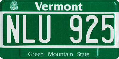 VT license plate NLU925