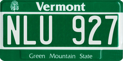 VT license plate NLU927