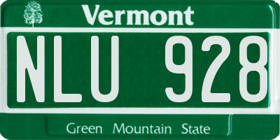 VT license plate NLU928