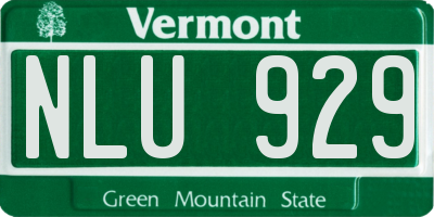 VT license plate NLU929