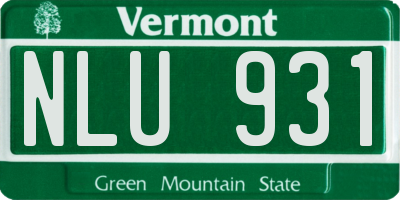 VT license plate NLU931