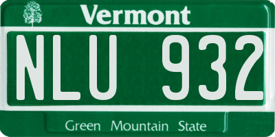 VT license plate NLU932