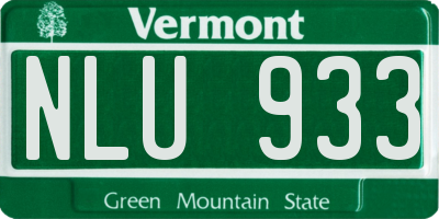 VT license plate NLU933