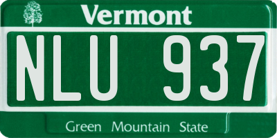 VT license plate NLU937