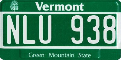 VT license plate NLU938