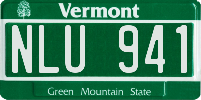 VT license plate NLU941