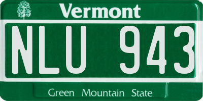 VT license plate NLU943