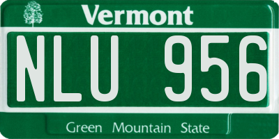 VT license plate NLU956