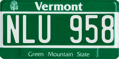 VT license plate NLU958