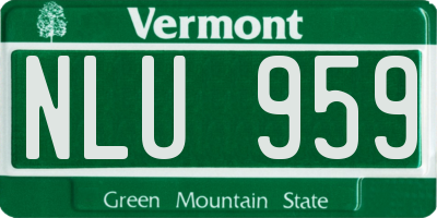 VT license plate NLU959