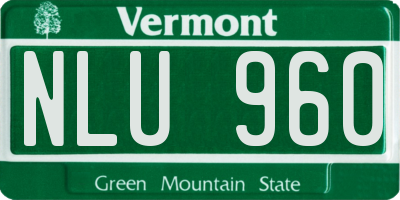 VT license plate NLU960