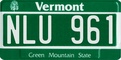 VT license plate NLU961