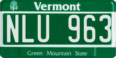 VT license plate NLU963
