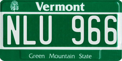 VT license plate NLU966