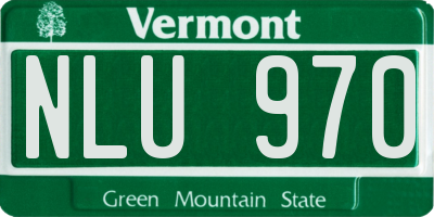 VT license plate NLU970