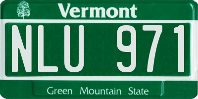 VT license plate NLU971