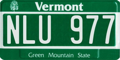 VT license plate NLU977