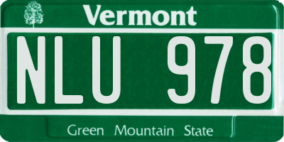 VT license plate NLU978