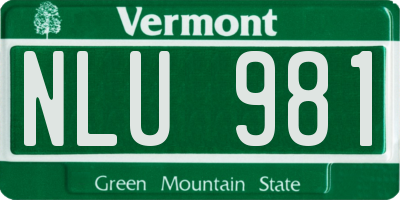 VT license plate NLU981