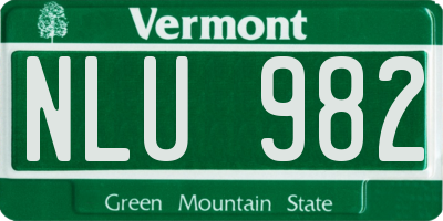 VT license plate NLU982