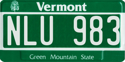 VT license plate NLU983