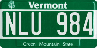VT license plate NLU984