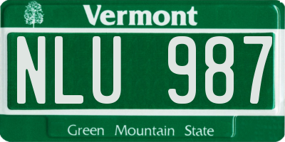 VT license plate NLU987