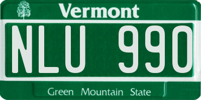 VT license plate NLU990