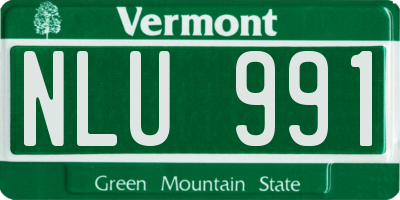 VT license plate NLU991
