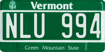 VT license plate NLU994