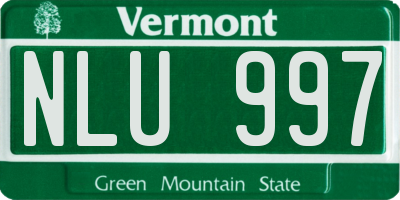 VT license plate NLU997