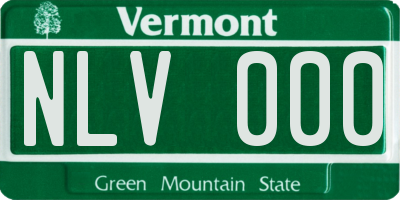 VT license plate NLV000